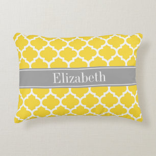 Namnger vita marockanska #5 Dk grått för ananas Prydnadskudde