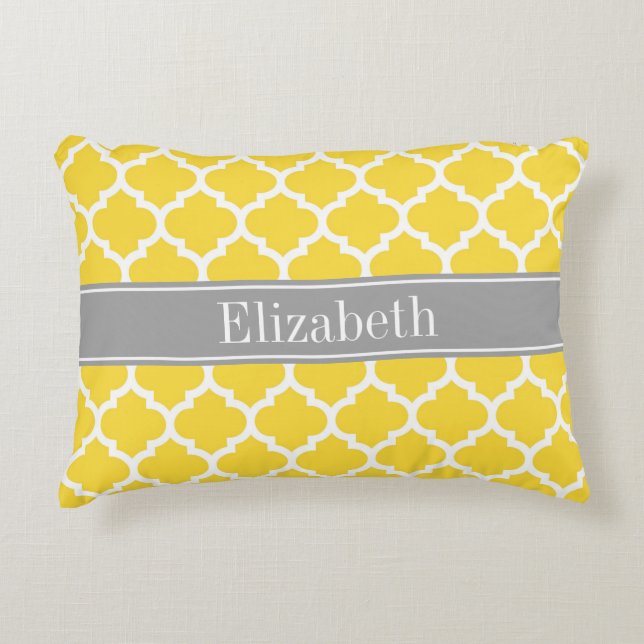 Namnger vita marockanska #5 Dk grått för ananas Prydnadskudde (Framsidan)