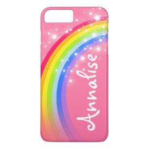 Namngiven 8 brev regnbågsröd rosa iphone case