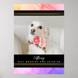 Namngiven Bästa Bröllopshund Foto Mall Rosa Lila Poster