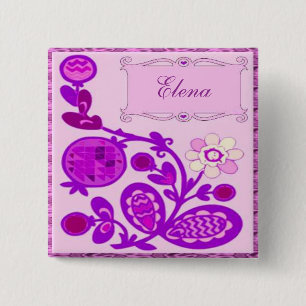 Namngiven blommor Deco Knapp