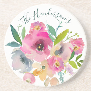 Namngiven Bohemian Pastel Watercolor Ro Underlägg