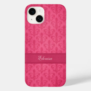 Namngiven Fleur de Lis damask rosa i telefon 6 fod
