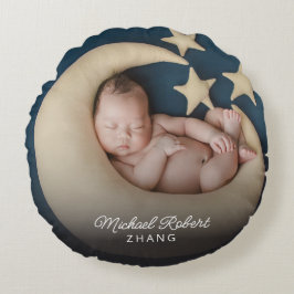 Namngiven foto Newborn Baby Rund Kudde