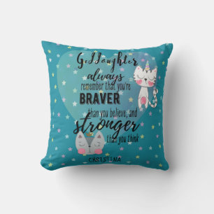 Namngiven GODDAUGHTER Motivational Quote Cute Cat  Kudde