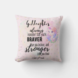 Namngiven GODDAUGHTER Motivational Quote Unicorn R Kudde