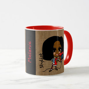 Namngiven Hair Stylist Mugg Caricature Black Afric