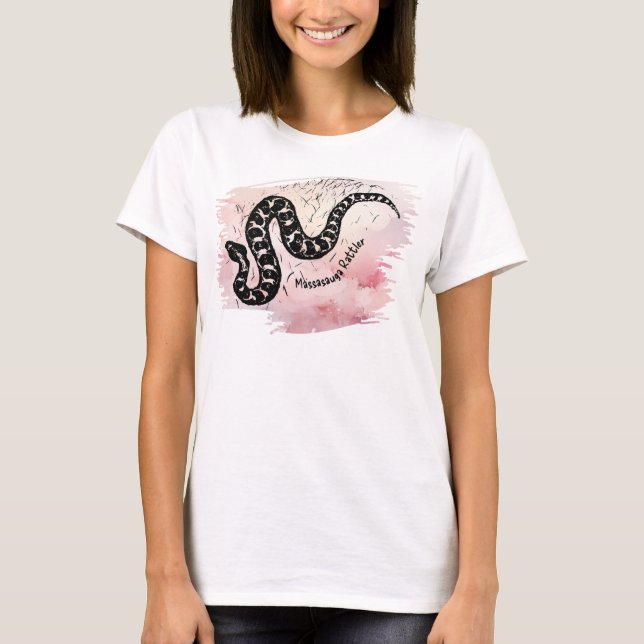 Namngiven i Bita Massasauga Snake på Rosa T Shirt (Framsida)