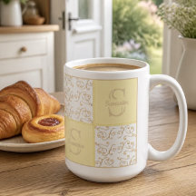 Namngiven och monogram gul mugg