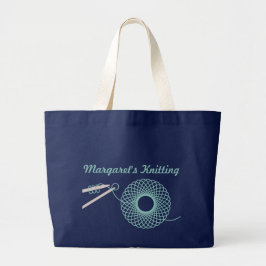 Namngiven tealväska av stickande mörk jumbo tygkasse