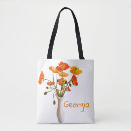 Namngiven Vas i poppies Tote Bag Tygkasse
