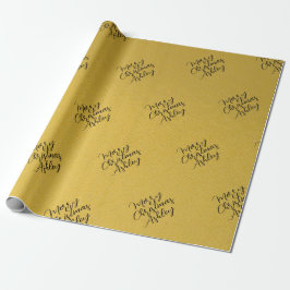 Namngivet God jul golden Handwrite-skript Presentpapper