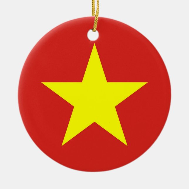 Namngivning med flagga Vietnam Julgransprydnad Keramik (Framsidan)