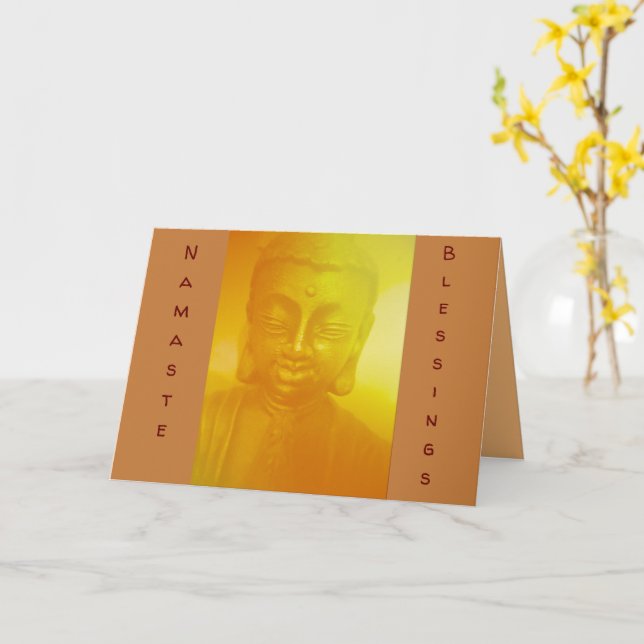 Namnklistra in välsignelser med mappat gratulation kort (Gul blomma)