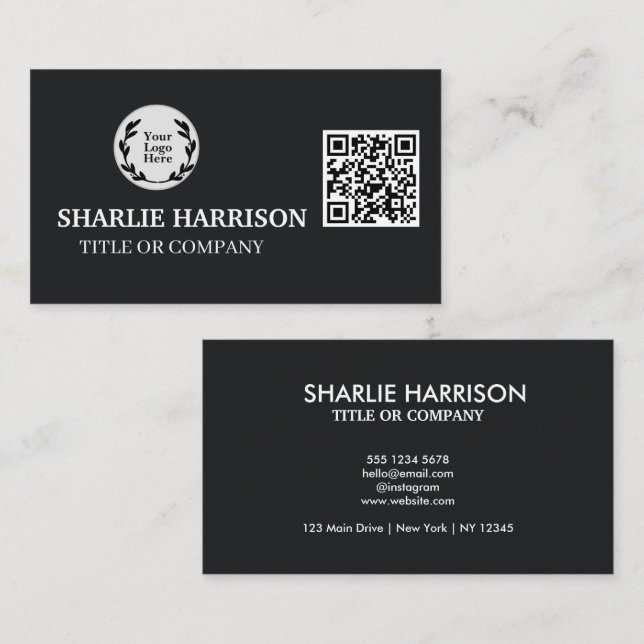 Namnkort med QR-kod (Fram/baksida)