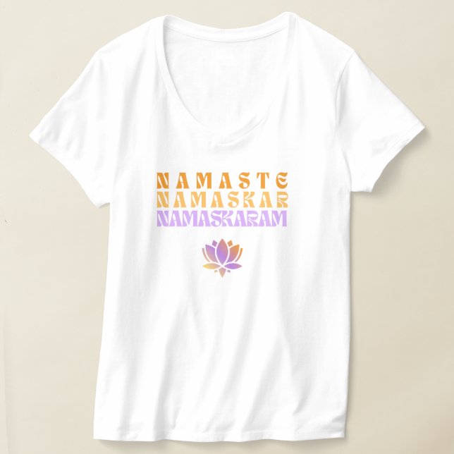 Namnlistra Namaskar Namaskaram Graphic Design T Shirt (Laydown)