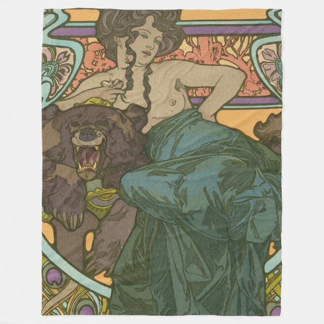 Namnlös av Alphonse Mucha (1902) Fleecefilt (Framsidan)