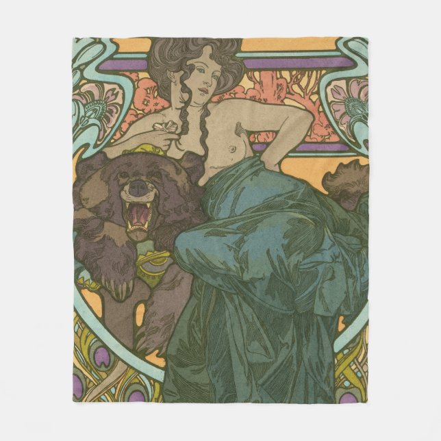 Namnlös av Alphonse Mucha (1902) Fleecefilt (Framsidan)