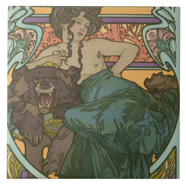 Namnlös av Alphonse Mucha (1902) Kakelplatta (Framsidan)