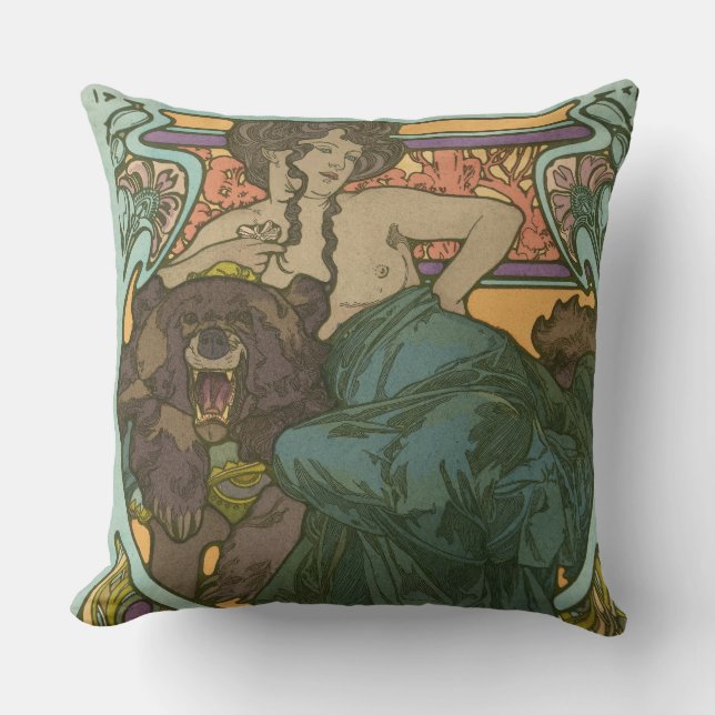 Namnlös av Alphonse Mucha (1902) Kudde (Framsida)