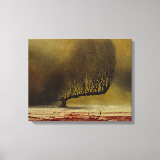Namnlös (Nightmare Träd) av Zdzislaw Beksinski Canvastryck (Framsida)