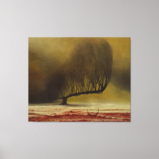 Namnlös (Nightmare Träd) av Zdzislaw Beksinski Canvastryck (Framsida)