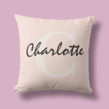 Namnmonogram Girly Borstskrift Rosa