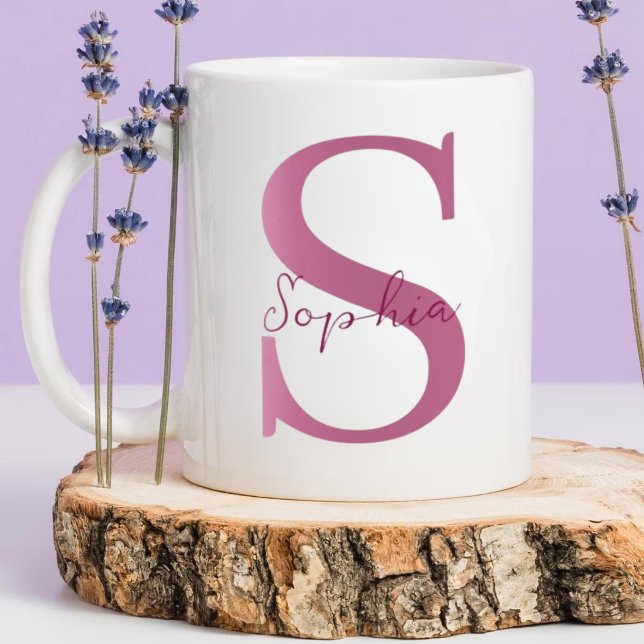 Namnmugg med initial Personlig kaffemugg present (Skapare uppladdad)