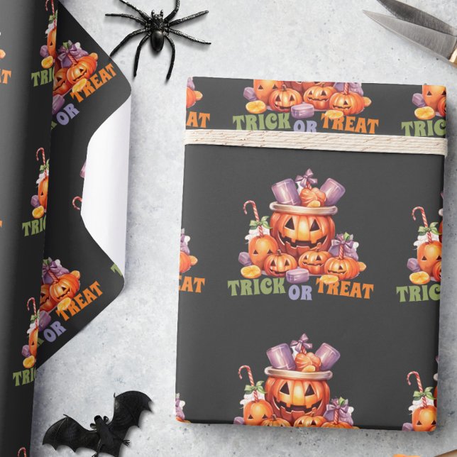 Namnpumpa Orangefärgad Lila Skräckinjagande Hallow Presentpapper (Skapare uppladdad)