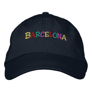 Namnrop Nation_Barcelona med flera färgader Broderad Keps