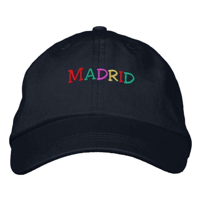 Namnrop Nation_Madrid med flera färgader Broderad Keps (Framsida)