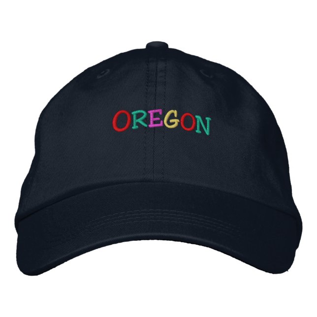 Namnrop Nation_Oregon med flera färgader Broderad Keps (Framsida)