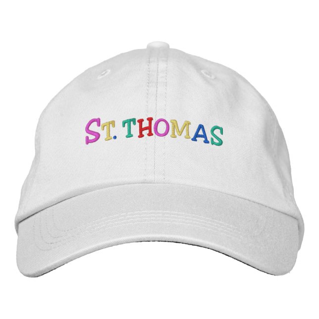 Namnrop Nation_St. Thomas multi-färgad Broderad Keps (Framsida)