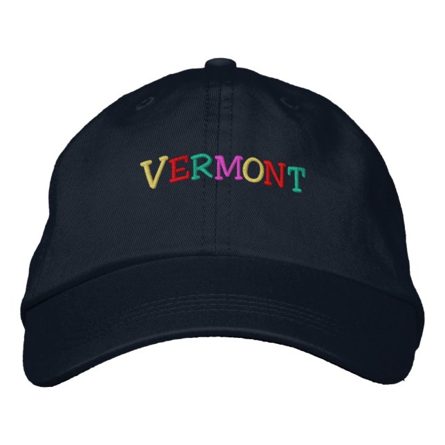 Namnrop Nation_Vermont-multifärgad Broderad Keps (Framsida)