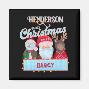 Namnsår Matchande Tomte Familj Jul T Shirt Magnet