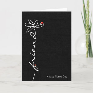 Namnsdag för vändaisy med nyckelpigor kort