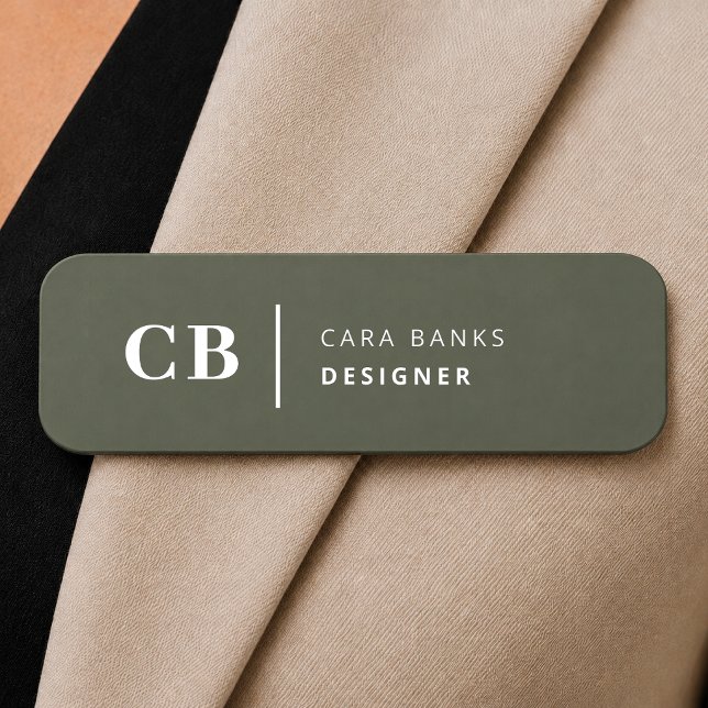Namnskylt | Grön Personlig Magnetisk Personalmärke Namnbricka (Green magnetic name tag for spa teams, boutiques, studios, and wellness reception desks.)