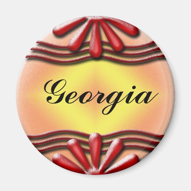 Namnskylt röd magnet (Framsidan)