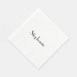 Namnsmonogrammall Svart Vit Anpassad Cool Pappersservett