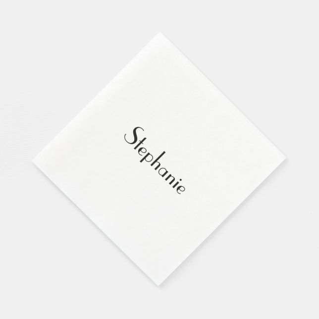 Namnsmonogrammall Svart Vit Anpassad Cool Pappersservett (Hörn)