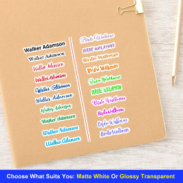 Namnstämplar för färgfull Snyggt (Namn för enkel M Klistermärken