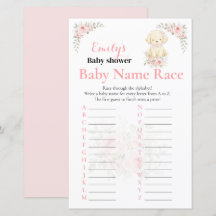Namntävling för Baby Golden Girl Baby Shower-spel