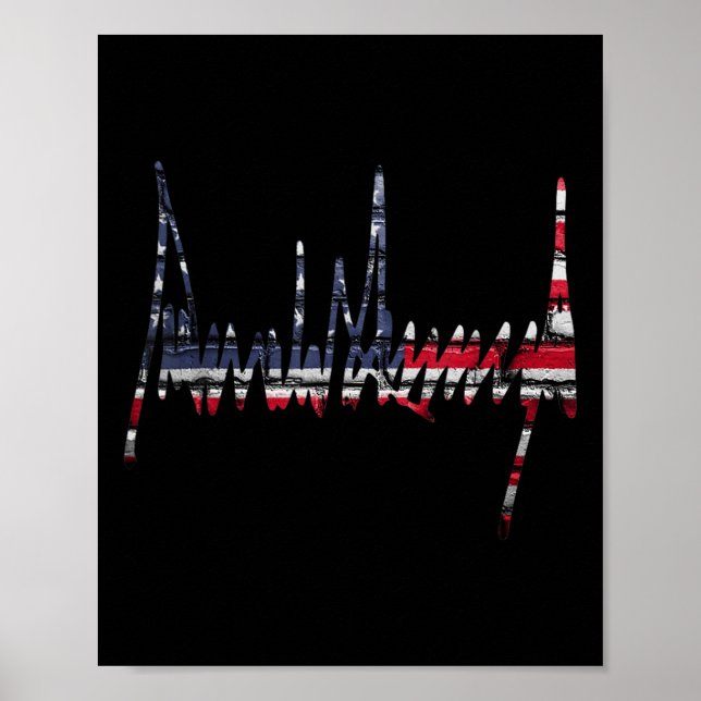 Namnteckning 2024 president Patriotic American Fla Poster (Framsidan)