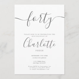 Namnteckning 40:e födelsedagen inbjudningar