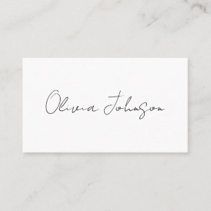 Namnteckning Affärskort för skript   Vit svart Visitkort