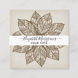 Namnteckning Affärskortet Modern Mandala Square Fyrkantigt Visitkort