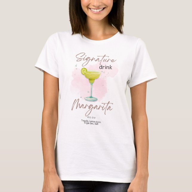 Namnteckning att dricka Margarita T Shirt (Framsida)