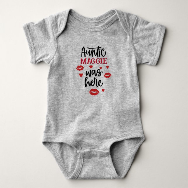 Namnteckning Auntie Kärlek och Kisses Baby Bodykos T Shirt (Framsida)