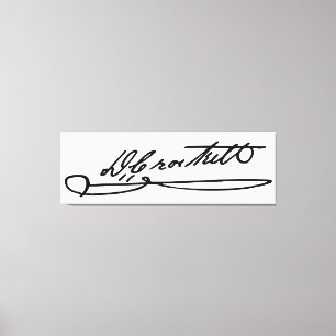 Namnteckning Autograf för Davy Crockett Canvastryck