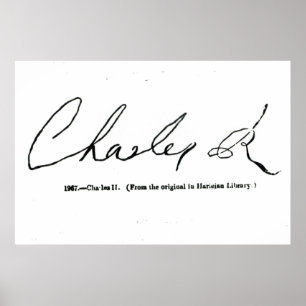 Namnteckning av Charles II Poster